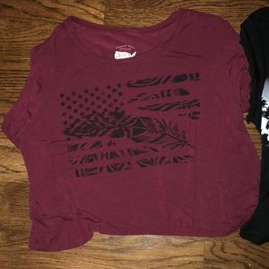 2 american eagle crop tops